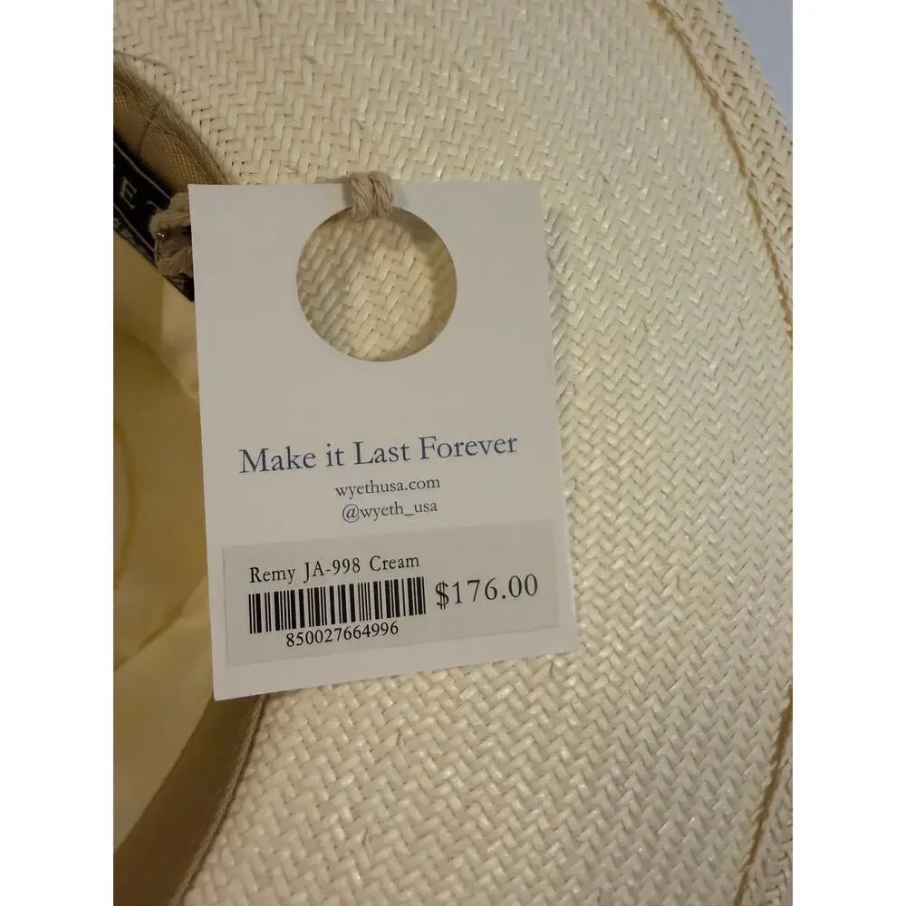 Wyeth Remy Straw Fedora in Cream with Floral / Hawaiian embroidered band